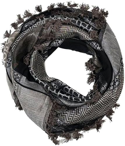 Miniatura 5 de Merewill Bufanda táctica de algodón Shemagh para el desierto, pañuelo árabe para la cabeza y el cuello, para hombres, 49 x 49 pulgadas