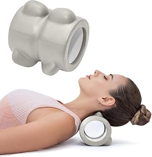 Lumia Wellness Massage Neck Roller - 4”, Neck & Headache Relief, Muscle Release Tool, Knots & Tension Relief, 500lbs Capacity (Gray)