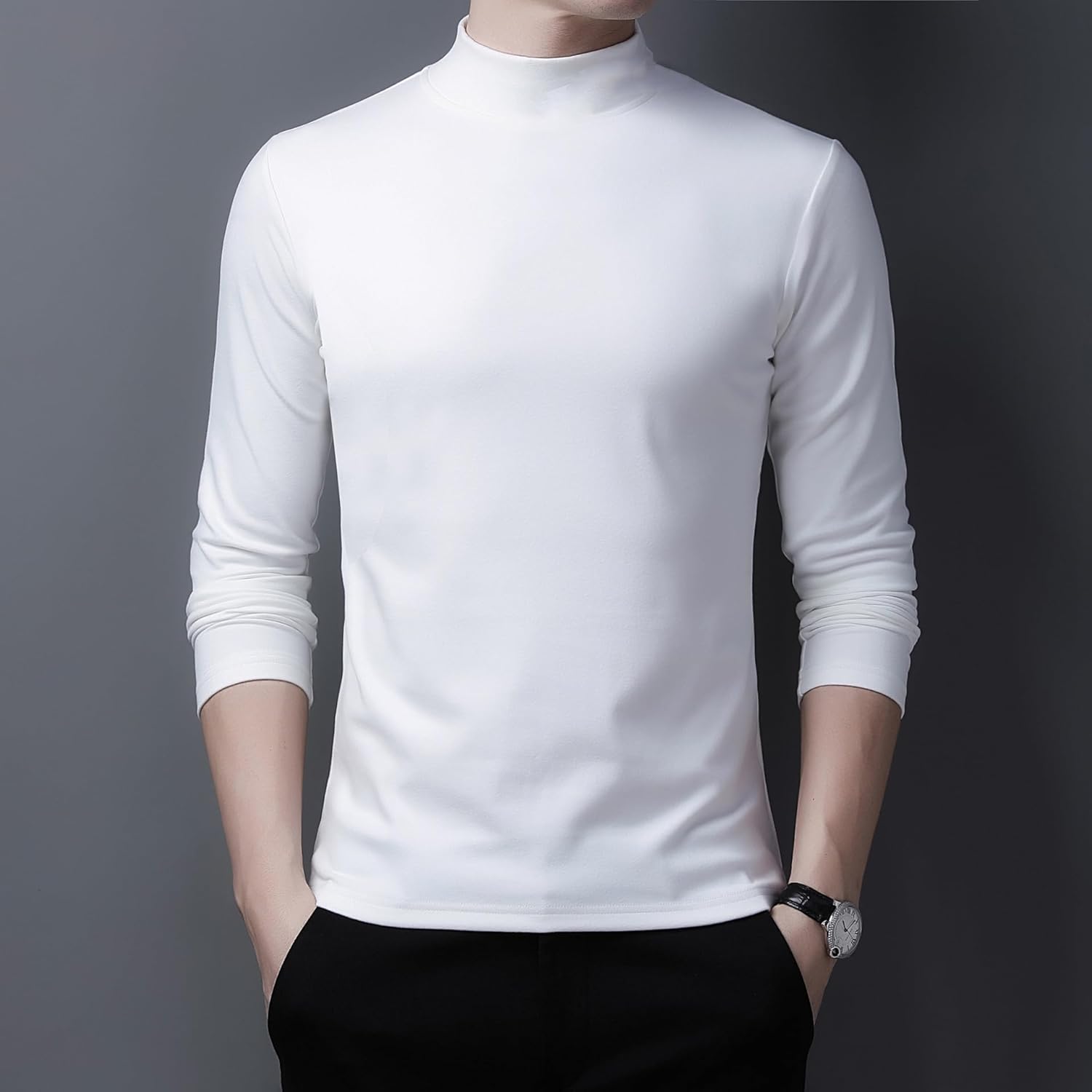 Fall and Winter Half-high Round Neck Bottoming Shirt Long Sleeve Thick Sweater