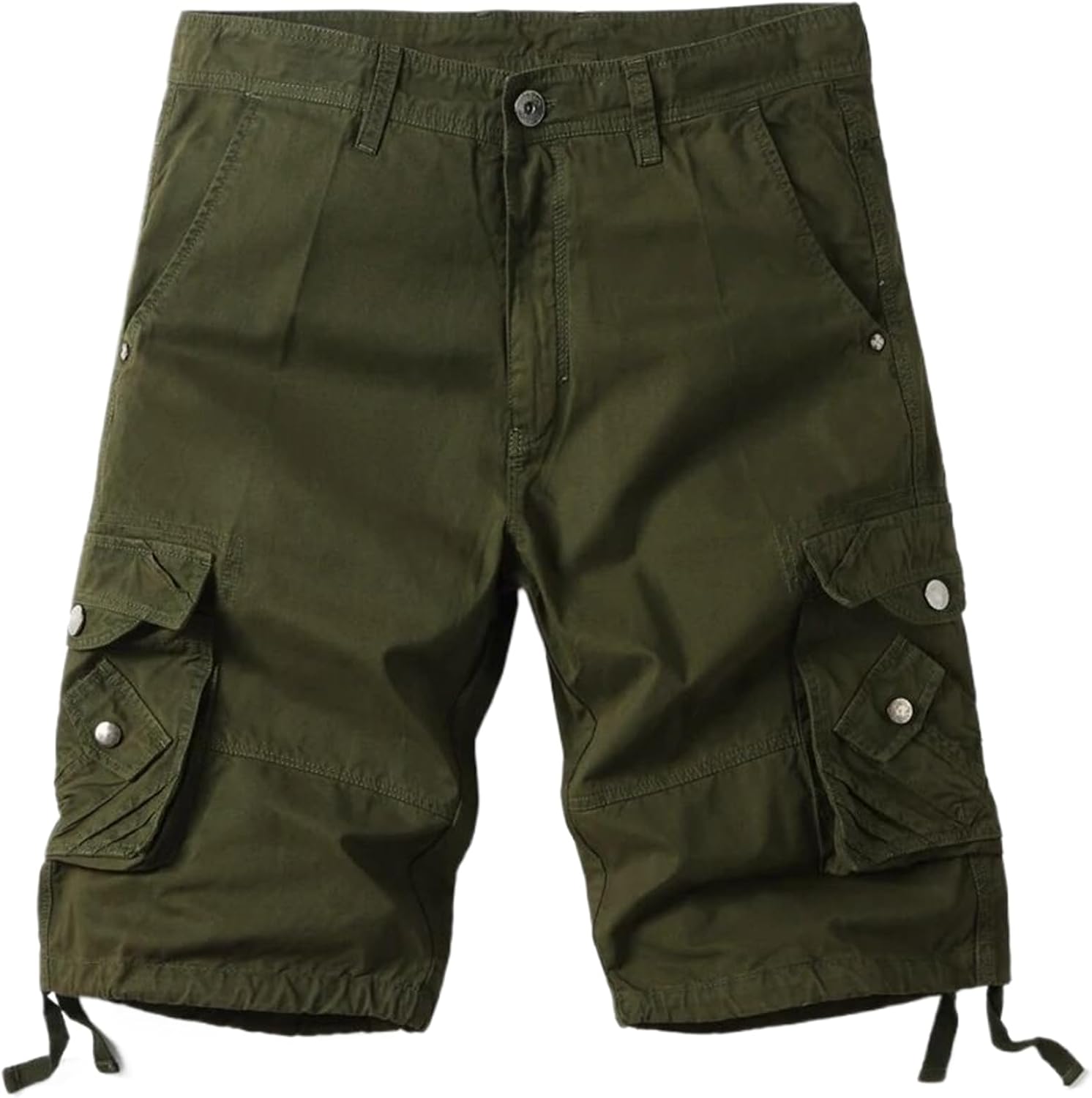 Summer Cotton Cargo Shorts Men Solid Color Mens Casual Shorts Multiple Pockets Military Cargo Short Pants