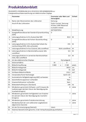 Samsung Neo QLED 4K QN70F 75 Zoll (189 cm) Mini LED Fernseher, NQ4 AI Gen2 Prozessor, Quantum Matrix Technology Slim, Motion Xcelerator 144Hz, AirSlim Design, Samsung Vision AI Smart TV Samsung Neo QLED 4K QN70F 75 Zoll (189 cm) Mini LED Fernseher, NQ4 AI Gen2 Prozessor, Quantum Matrix Technology Slim, Motion Xcelerator 144Hz, AirSlim Design, Samsung Vision AI Smart TV
