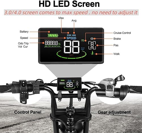 Miniatura 8 de Bicicleta eléctrica estilo ciclomotor de 1500 W2000 W para adultos, 28 mph30 mph33 mph y rango PAS de 34 a 180 millas, batería más grande de 48