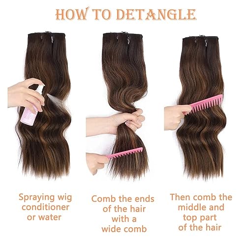 Miniatura 12 de 4 extensiones de cabello sintético ondulado con clip de playa de 20 pulgadas de largo, extensiones de cabello rizado para mujer