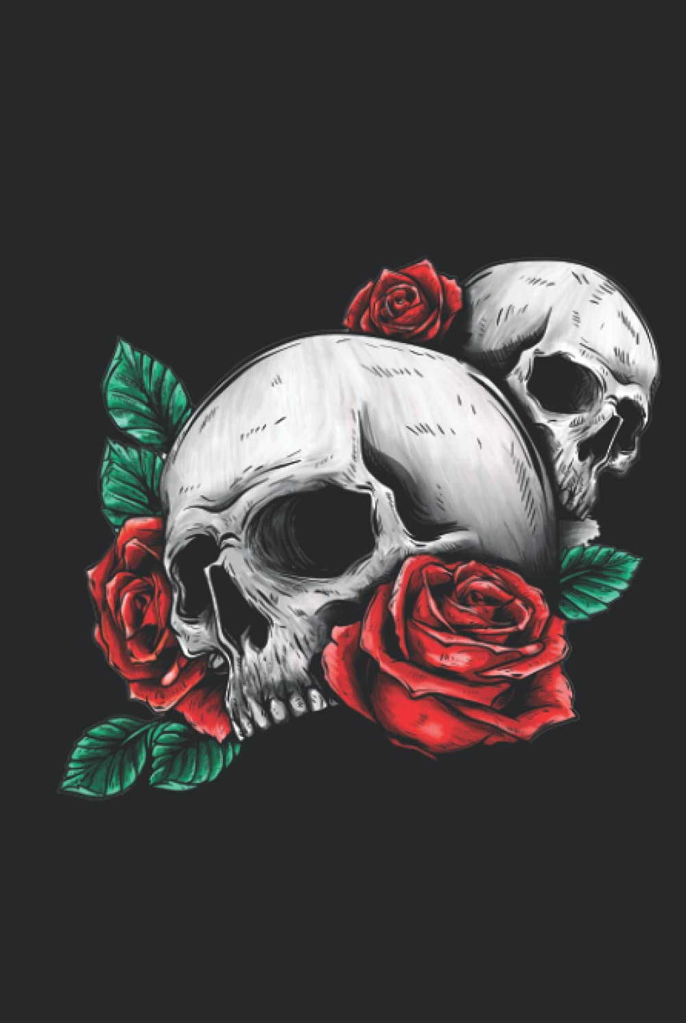 Gothic Notebook: Rose Skulls Design