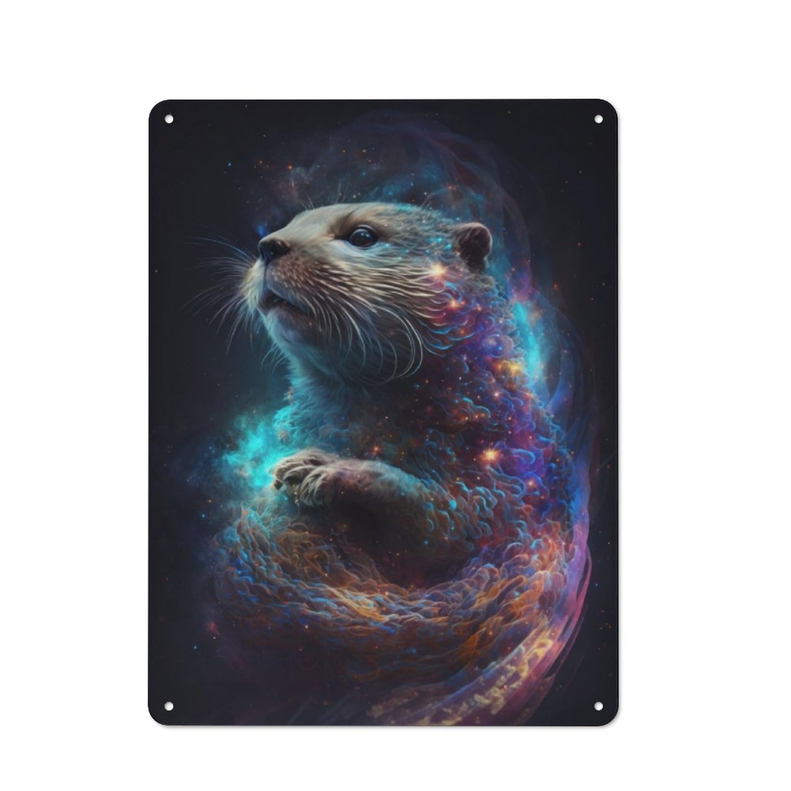 Otter Animal Wild Vintage Metal Sign 40x30cm for Hobby Room Or Studio, Housewarming Present for People Styling Hobby Room And Studio