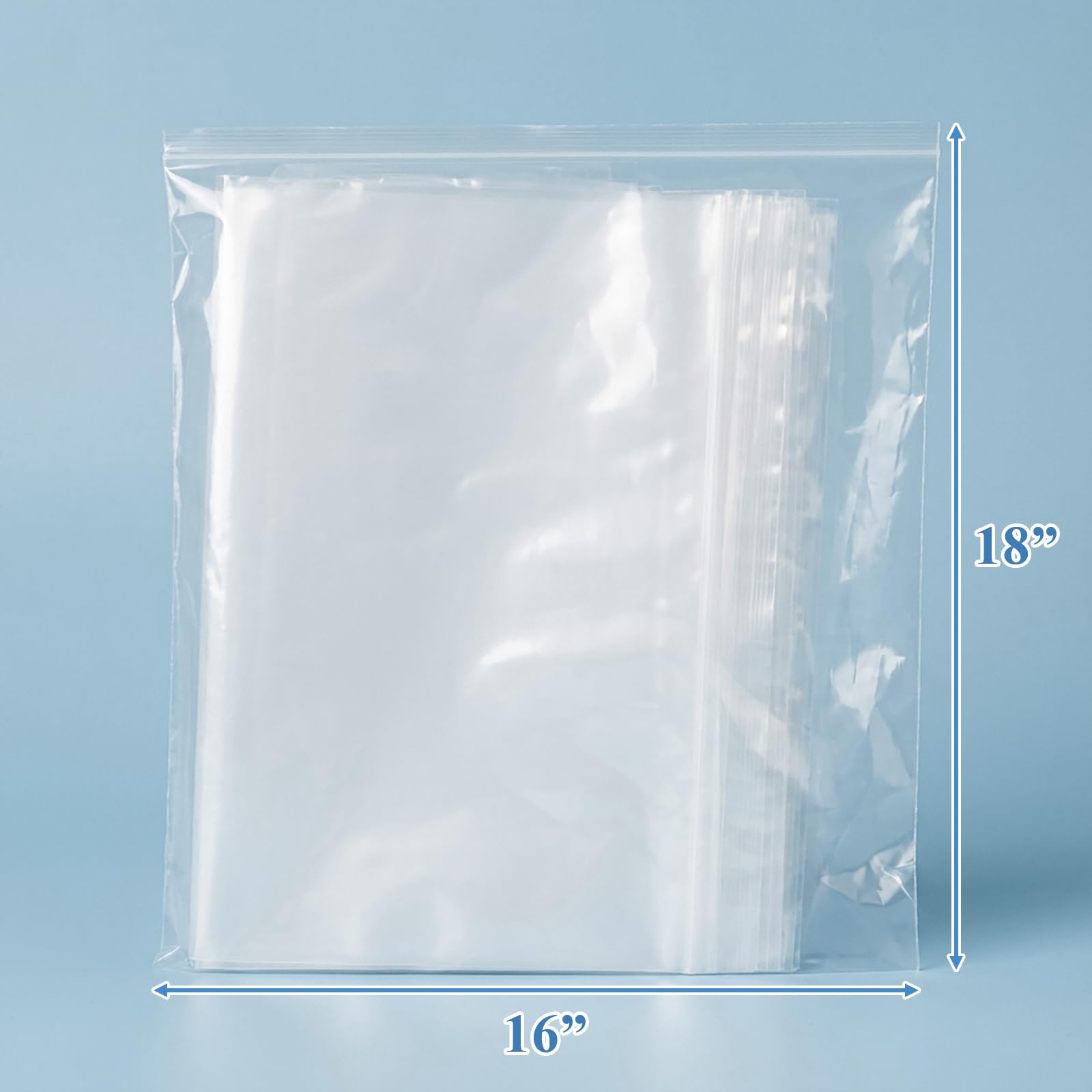 Elsjoy 80 Stück 45 x 40cm Druckverschlussbeutel zip beutel, Groß Wiederverschließbare Plastikbeutel, Wasserdichte Gefrostet Zip Tüten für Kleidung, Reisen, Lebensmittel