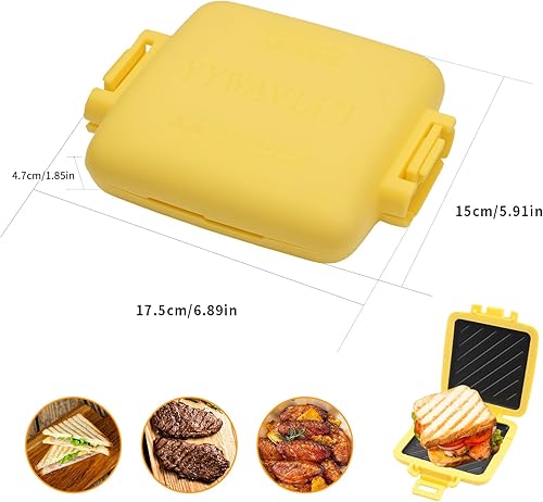 Miniatura 2 de Sandwichera para microondas, carcasa de goma de silicona resistente al calor, tecnología HeatWave avanzada, platos antiadherentes, fácil de limpiar,