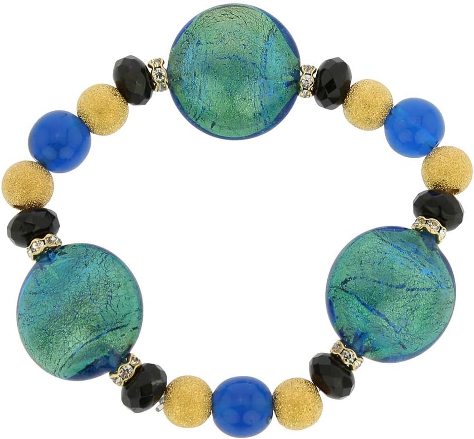 Glass Of Venice Murano Glass Magic Bracelet - Gold and Blue