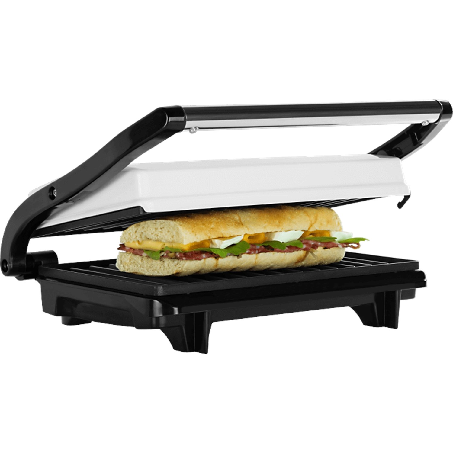 ECG S 1070 Panini Maker/Mini Grill, stal stopowa, biały
