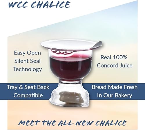 Miniatura 4 de World Communion Cups Vasos de Comunión desechables precargados Jugo de uva Concord con pan - Juego de tazas de comunión y obleas precargadas -