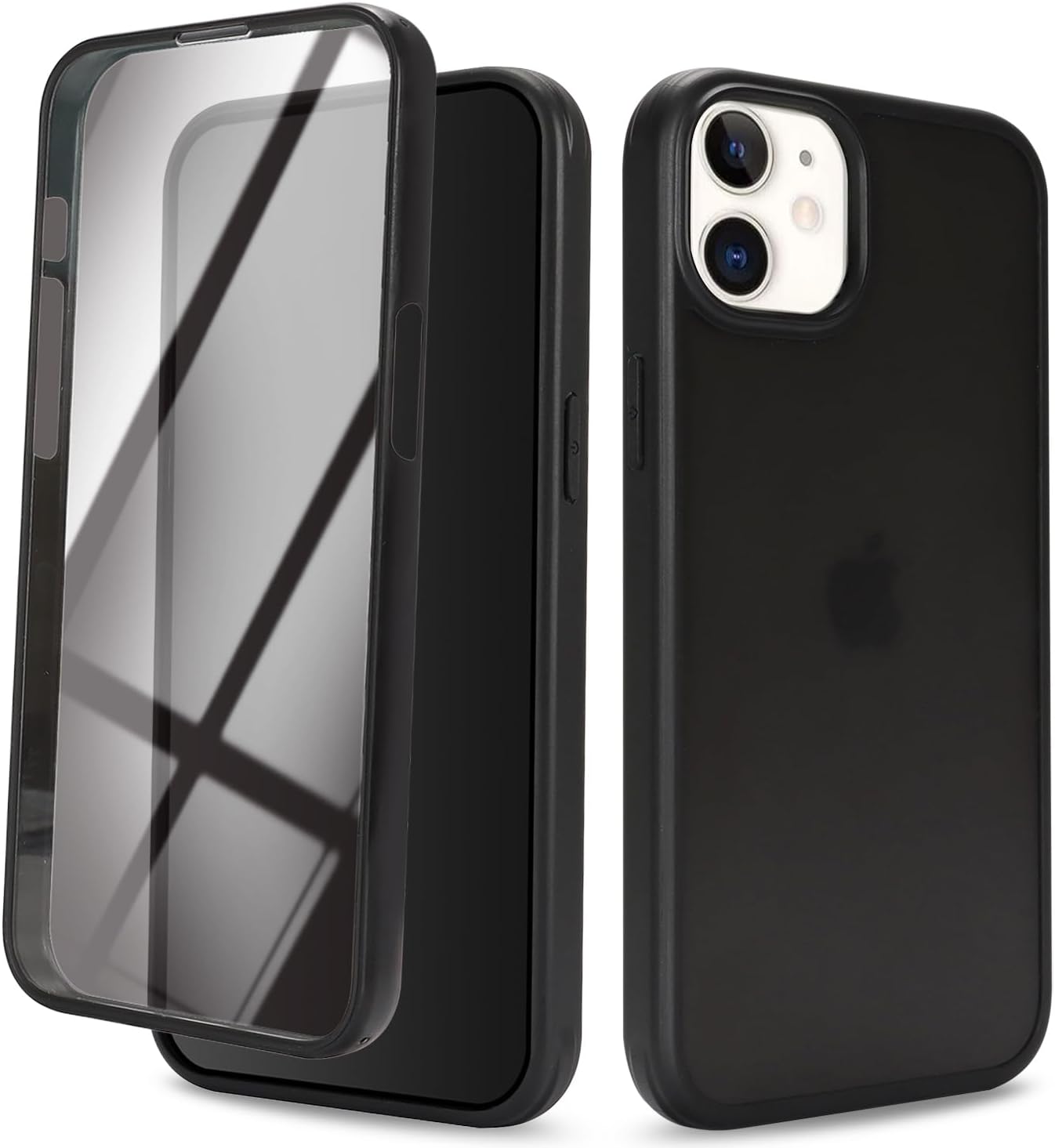 for iPhone 12/12 Pro Case with Built-in Screen Protector & Full Body Protective,for Apple iPhone 12/12 Pro Phone Cases for Men Women Girl-Black - Image 2