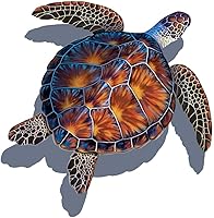 Vista 2 de Mosaico de porcelana de tortuga marina para piscina (10 x 10 pulgadas, verde)