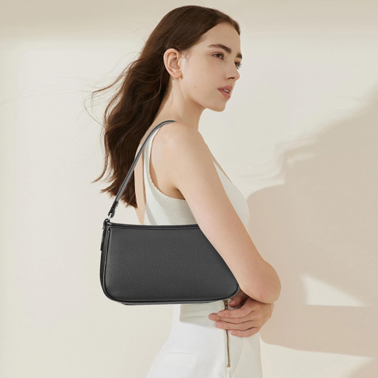 FALAN MULE Shoulder Bag for women Small Vegan Leather Crossbody Purse Hobo Handbag - Image 2