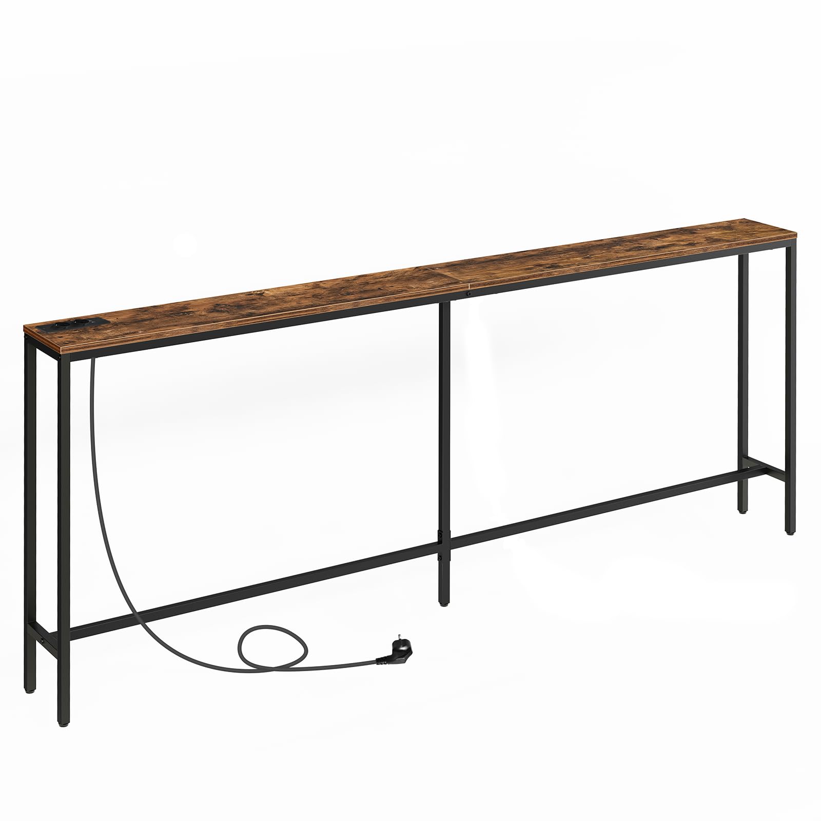 Consoletafel met Oplaadstation, set van 2, 200 cm Haltafel, Smalle