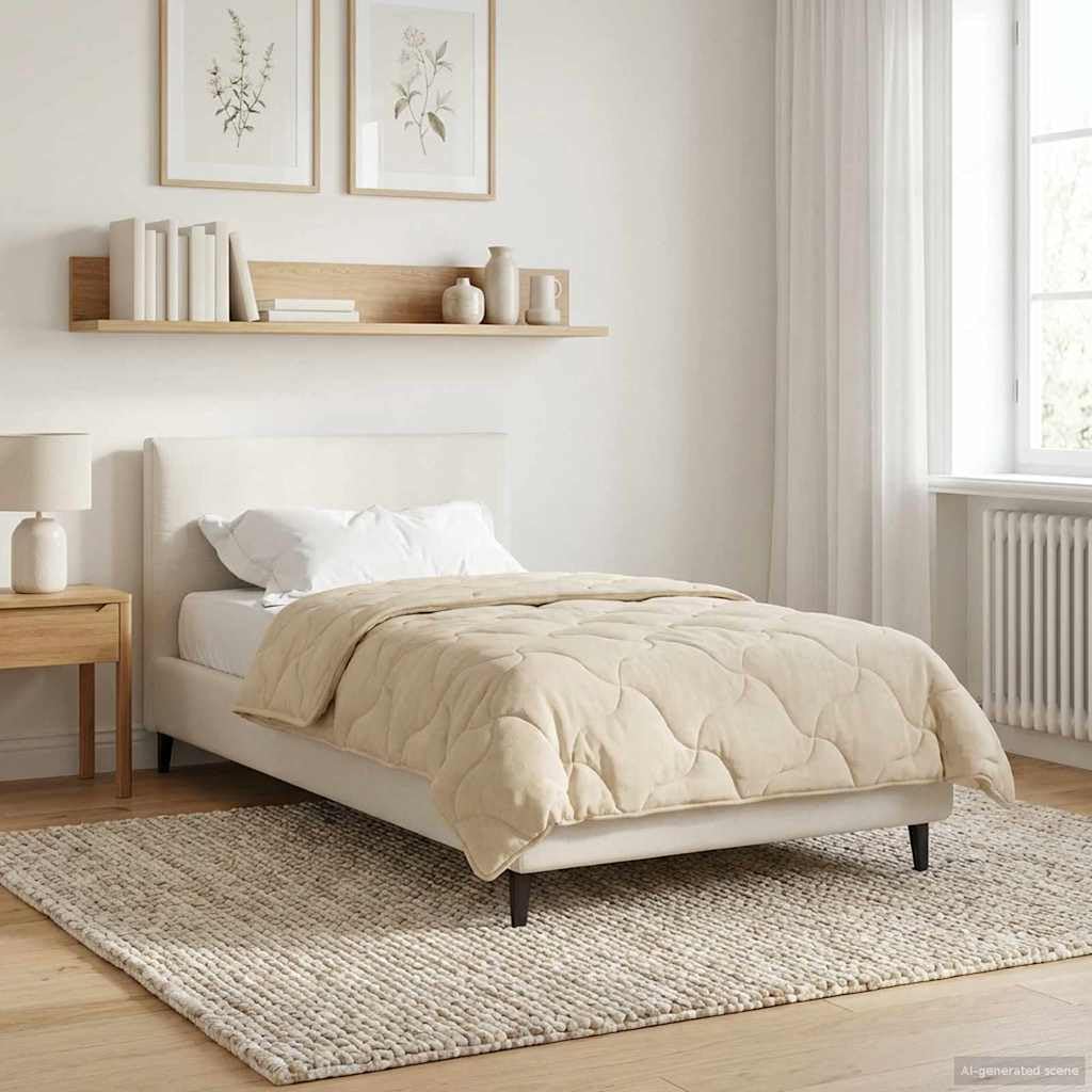 Duvet d'hiver crème matelassé pour des soirées cocooning et douillettes