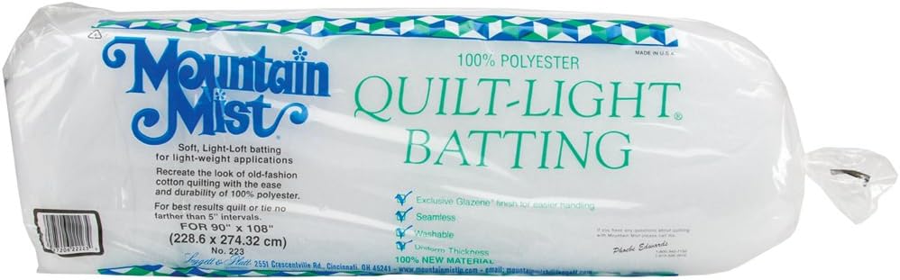 Mountain Mist Batting Quilt-Light Polyester Batting-Queen Size 90 inches x 108 inches FOB:MI,