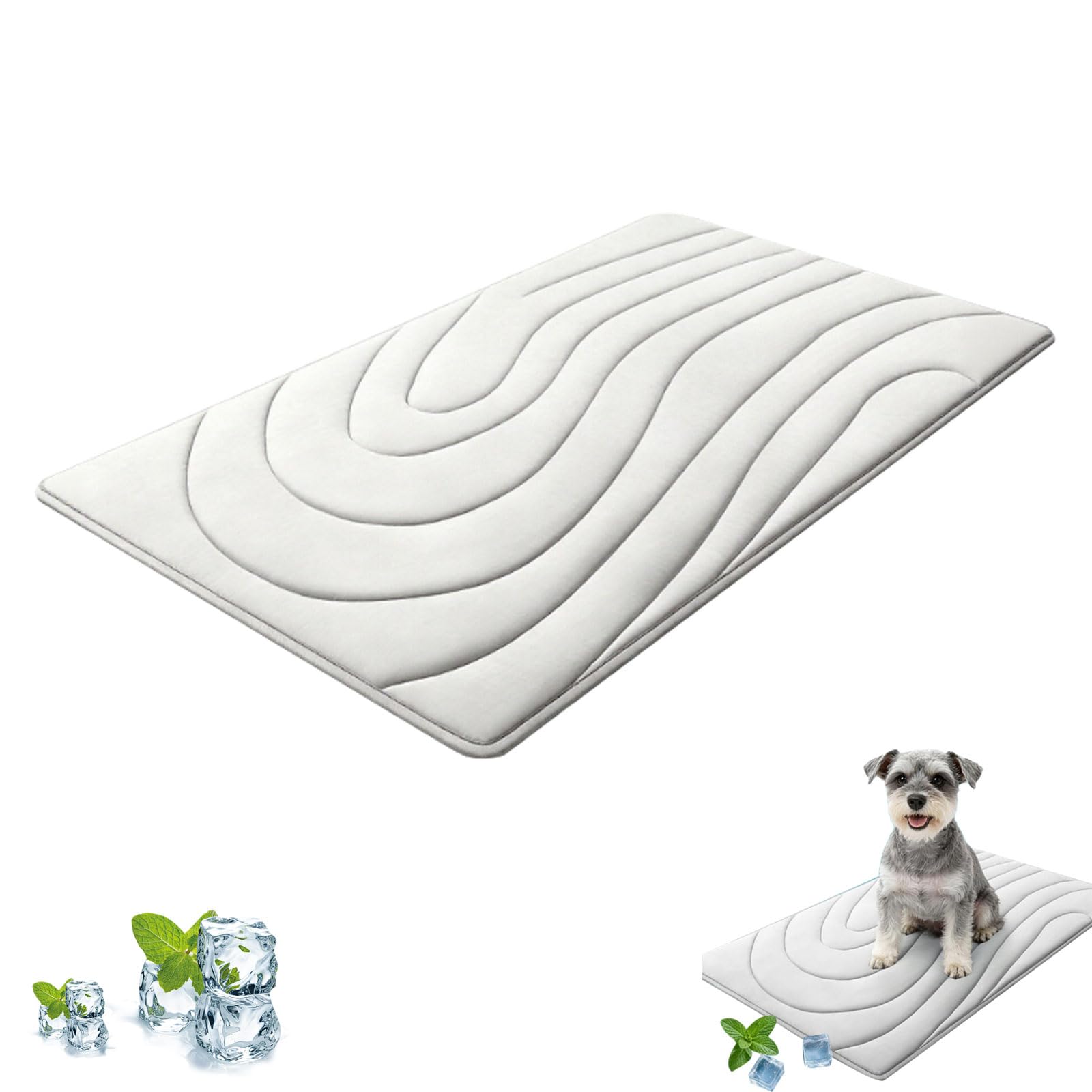 Pet Cooling Mat for Dogs & Cats, Non Slip Portable Reusable Washable Cool Ice Silk Pad, Soft Breathable Summer Heat Relief Bed Mat for Indoors Outdoors Car Use