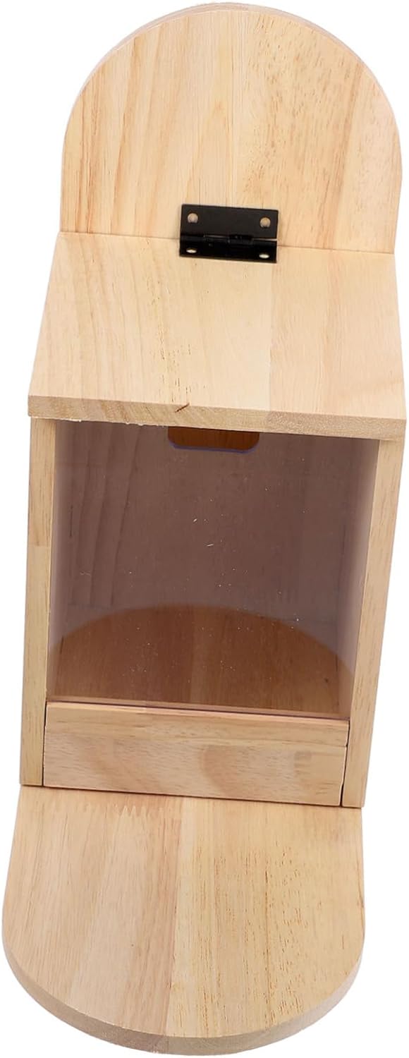 Wooden Squirrel Picnic Feeder Durable Natural Squirrel Feeding Table for Outdoor Use Backyard Accessory to Attract Squirrels and Birds