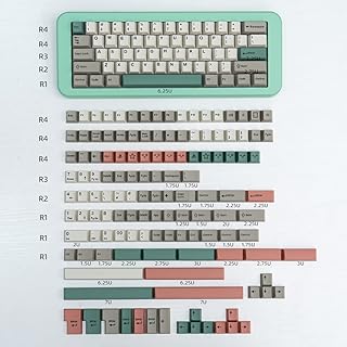 mintcaps 9009 Grey Keycaps Set 192 Keys Cherry Profile Doubleshot Custom Keyboard Retro Keycaps ISO ANSI for Cherry MX 60% 65% 70% 75% 95% Mechanical Keyboards