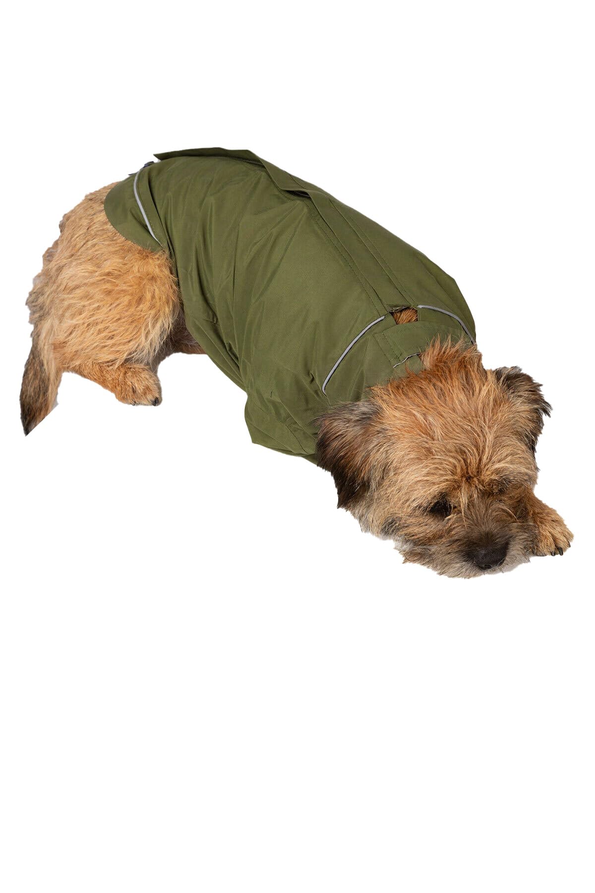 Dog Raincoat Waterproof Dog Coat Jacket Pet Puppy Clothes Dogs Jumper Rain Resistant Pets Rainwear (Dark Olive, M)