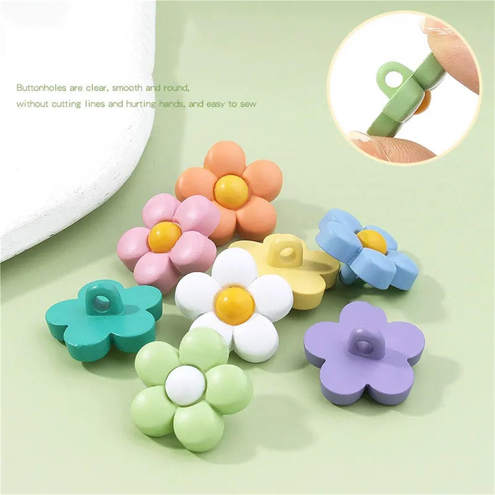 bottoni, Confezione Da 50 Bottoni In Resina Multicolor 15 E 18 Mm(Redwhite,18mm 50pcs)