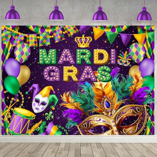 Fondo Fotográfico Mardi Gras 7X5FT Vinilo miniatura 1