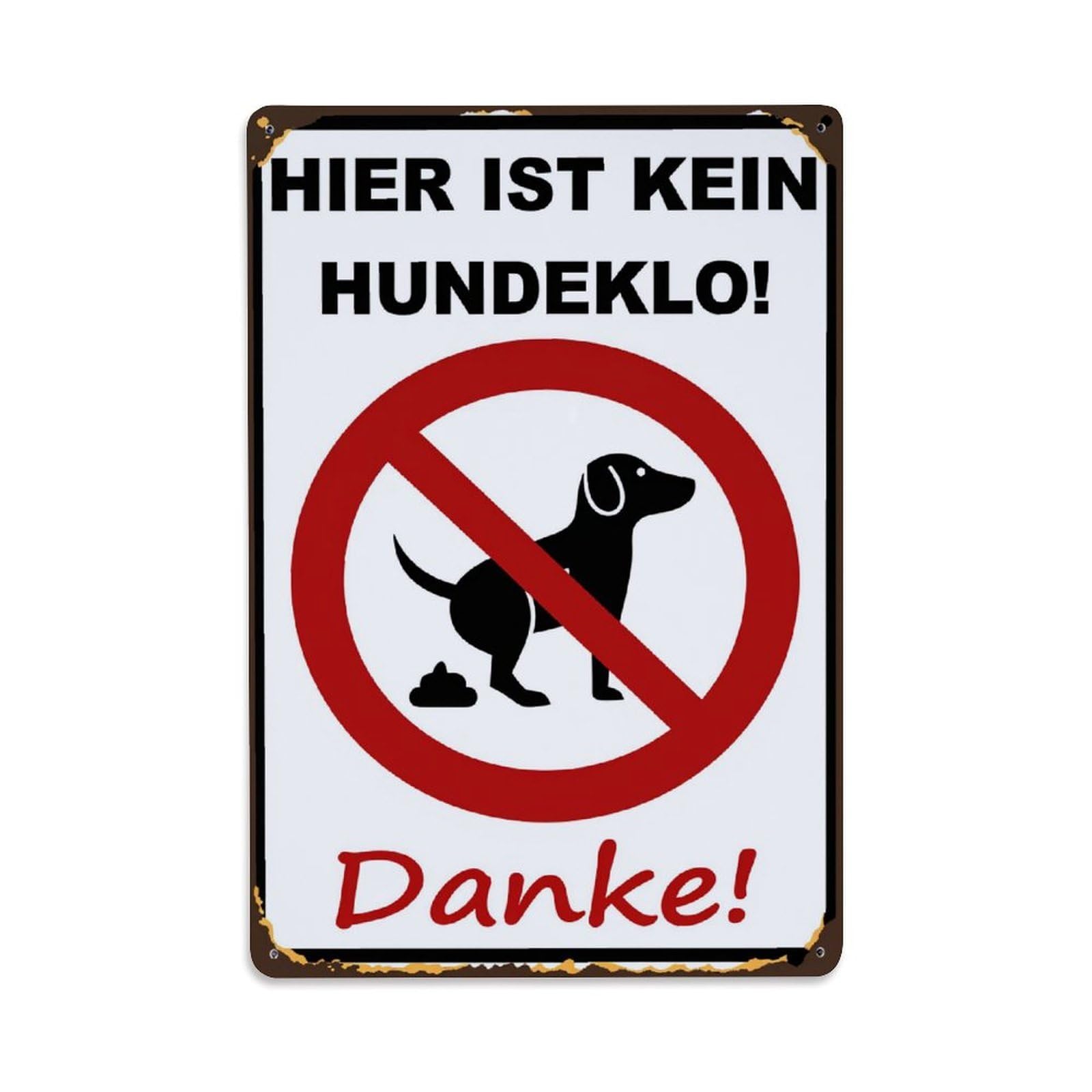 No Dog Poop Allowed Sign Vintage Metal Tin Sign Retro Wall Decor for Home Bar Garage Cafe, Indoor & Outdoor Decorative Metal Poster, 8x12 Inch