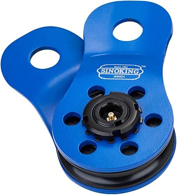 SINOKING Universal Fit Winch Snatch Block 22000lbs/10T Max Load Snatch Block Heavy Duty Rope Pulley Winch Accessories Blue Textured Coating Blue