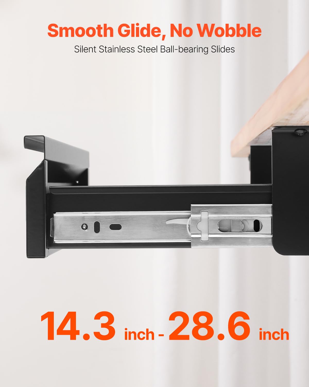 VEVOR Cajones Deslizables Debajo del Escritorio con Cerradura 2 Capas Cajón Extraíble Montado Debajo de Mesa Organizador de Almacenamiento Oculto de Escritorio con Cerradura, 365 x 335 x 250 mm