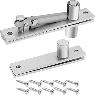 Door Pivot Hinge 360 Degree Rotation Hidden Door Shaft Pivot Hinges for Wood Doors Stainless Steel Heavy Duty Hinges with Fixing Screws