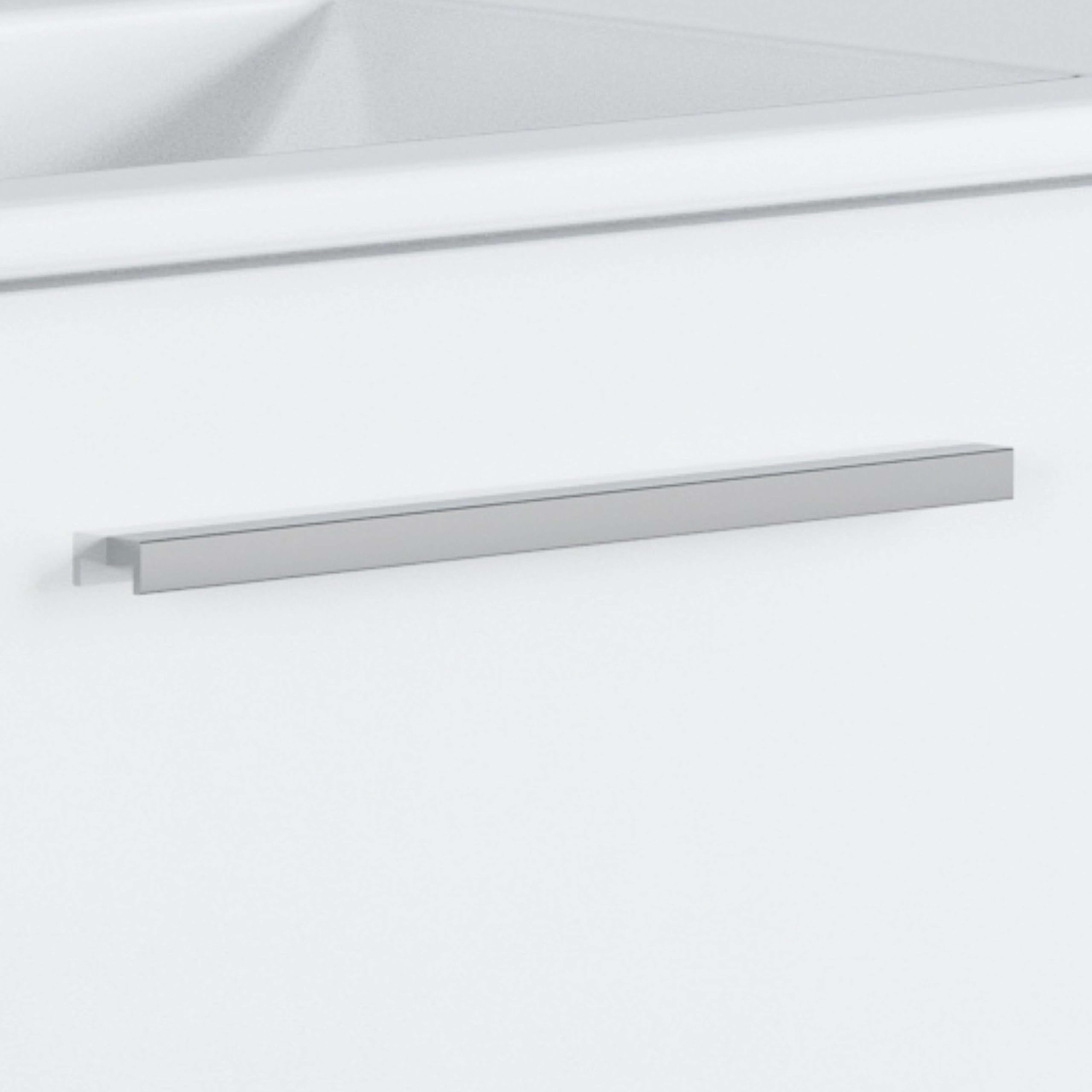 Miroytengo Mueble de Baño Suspendido Aruba Estilo Contemporáneo en Color Blanco con 2 Cajones y Espejo 80x45x57 cm (Sin Lavabo)
