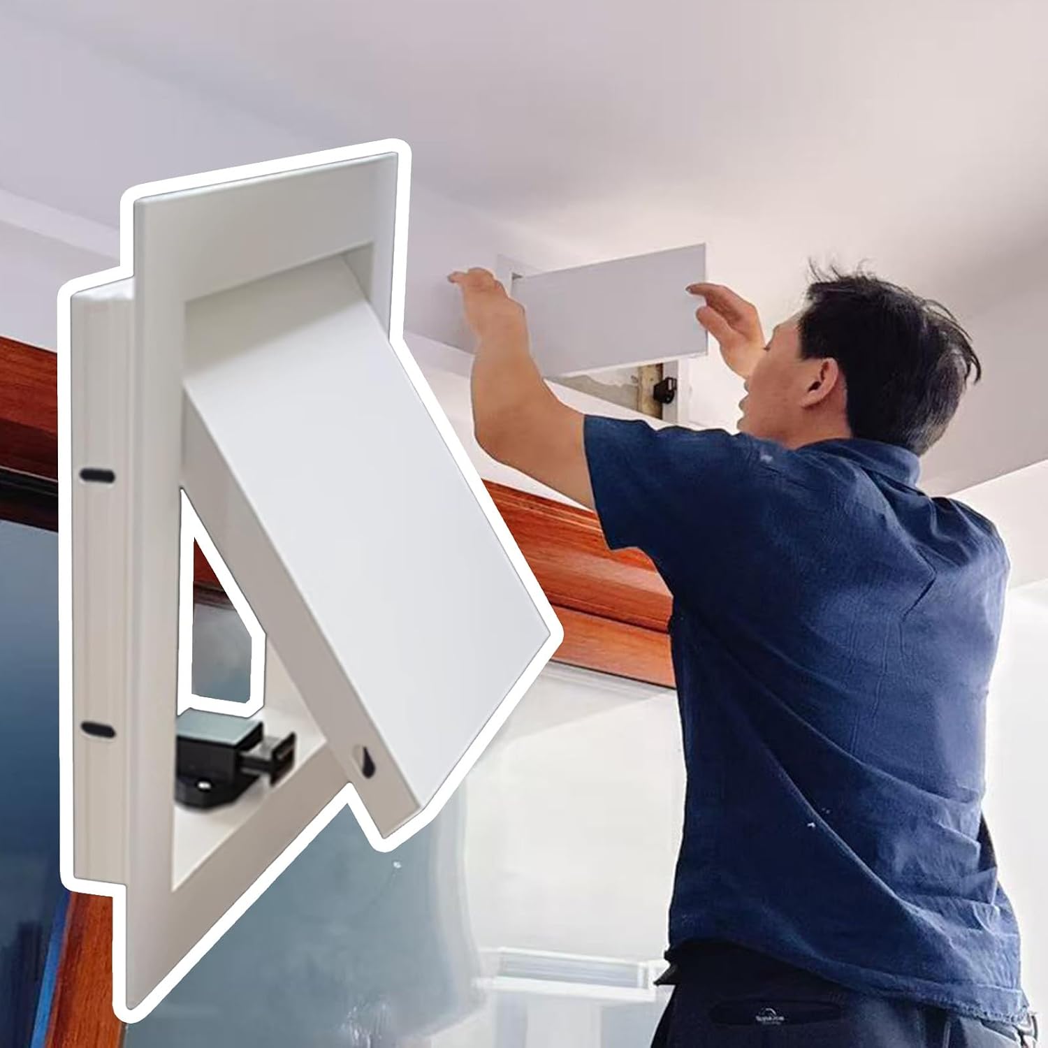 Lightweight Aluminum Alloy Access Panel Door for Drywall, Custom Plumbing Service Hatch Cover, Push Type Inspection Plate (300x300mm/12x12in),Push Type,300x300mm/12x12in
