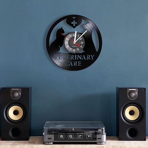 Miniatura 4 de Reloj de pared – Reloj de pared de 12 pulgadas para perros y gatos veterinarios de cuidado veterinario, reloj de pared decorativo para clínica