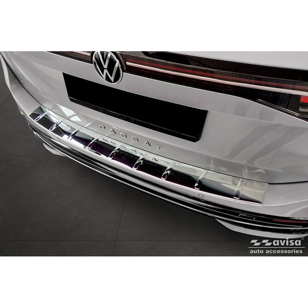Avisa Chrom Edelstahl Heckstoßstangenschutz kompatibel mit Volkswagen Passat Variant (CJ5) 2023- 'Ribs'