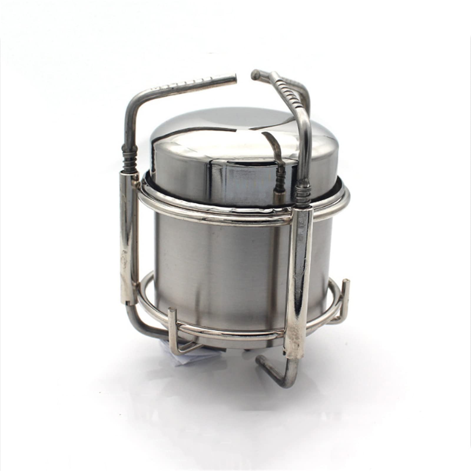 Mini Four à brûleur à Alcool Liquide Ultra-léger en Acier Inoxydable Portable avec Support de Support pour Sac à Dos, Pique-Nique, randonnée, Camping, Survie