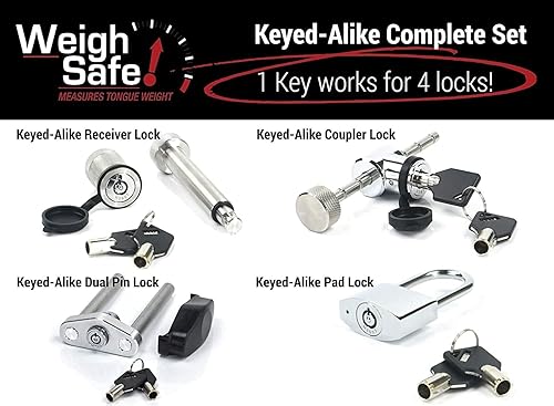 Miniatura 10 de Weigh Safe Soporte de bola de enganche ajustable para remolque, enganche de caída de 10 pulgadas para receptor de 3 pulgadas con 2 piezas de bloqueo