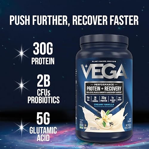 Miniatura 3 de Vega Sport Premium Protein, mantequilla de maní (19 porciones, 28.7 onzas) - Proteína vegana en polvo a base de plantas, BCAA, aminoácidos, cereza