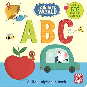 ABC A little alphabet board book with a fold-out surprise Toddlers World