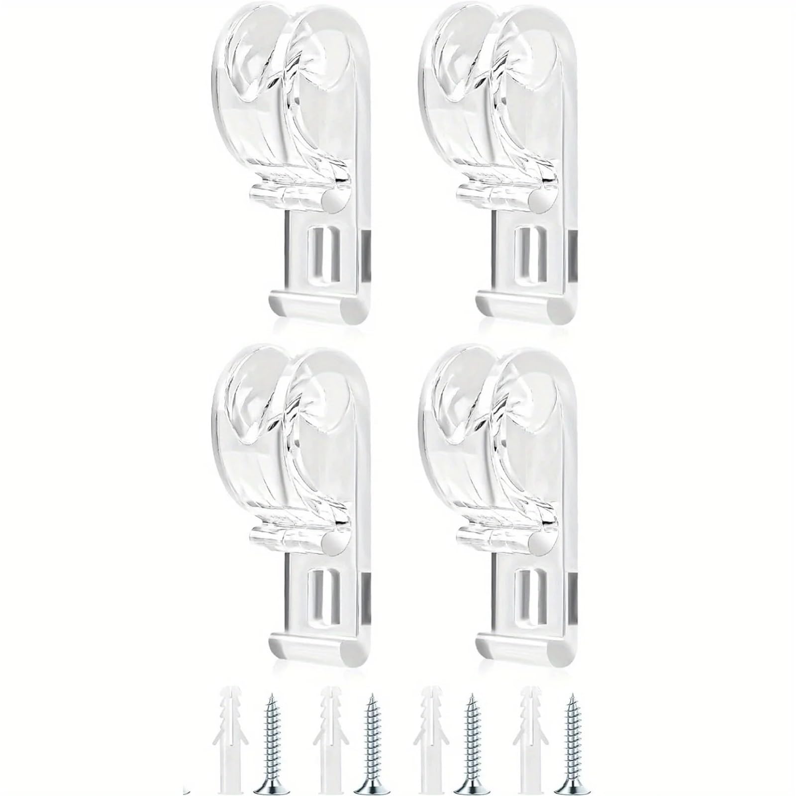 8Pcs Curtain Fixing Hooks Roller Blinds Clear P Clips Beads Chain Guide Window Blind Loop Home Decor Supplies For Curtain