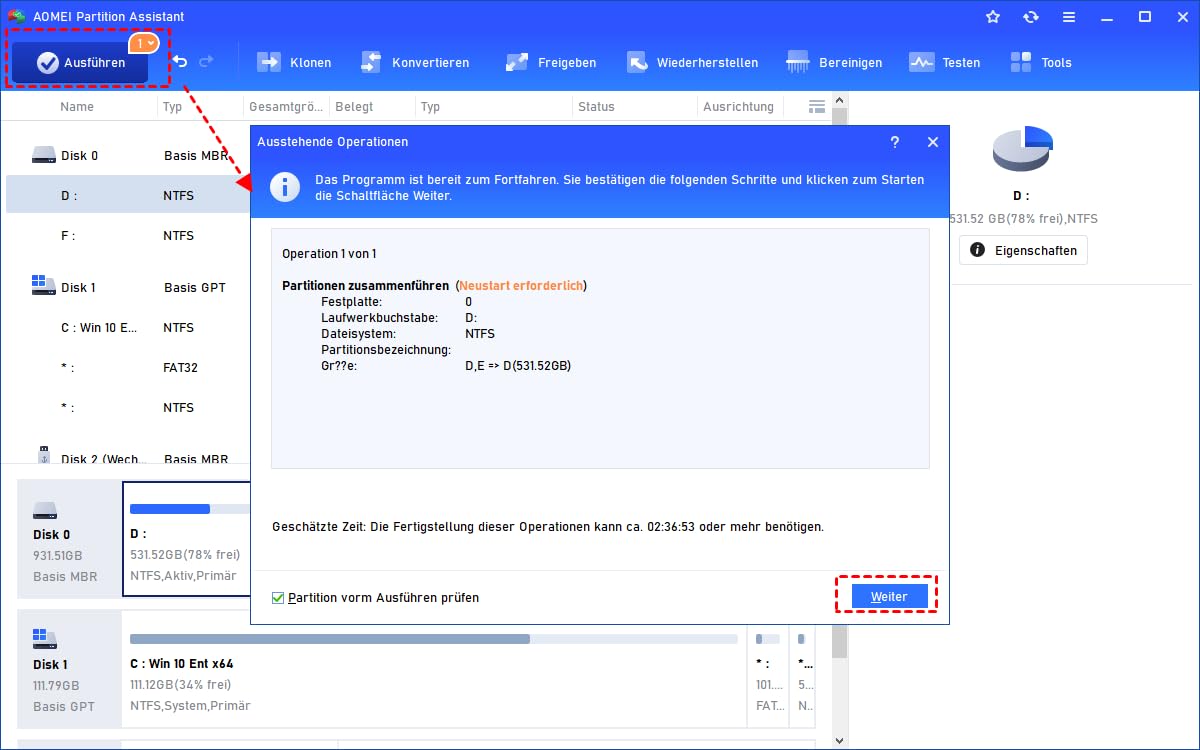 AOMEI Partition Assistant PRO - Festplattenverwaltung - Betriebssystem migrieren 2 PCs - lebenslange Laufzeit für Win 11, 10