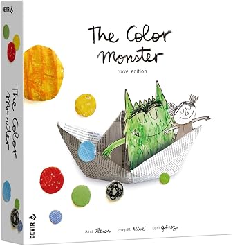 Devir - The Color Monster Travel Board Game, Cooperative Emotional Learning Game for Kids & Families, 2-5 Players, Ages 4+, Playtime 25, English Version