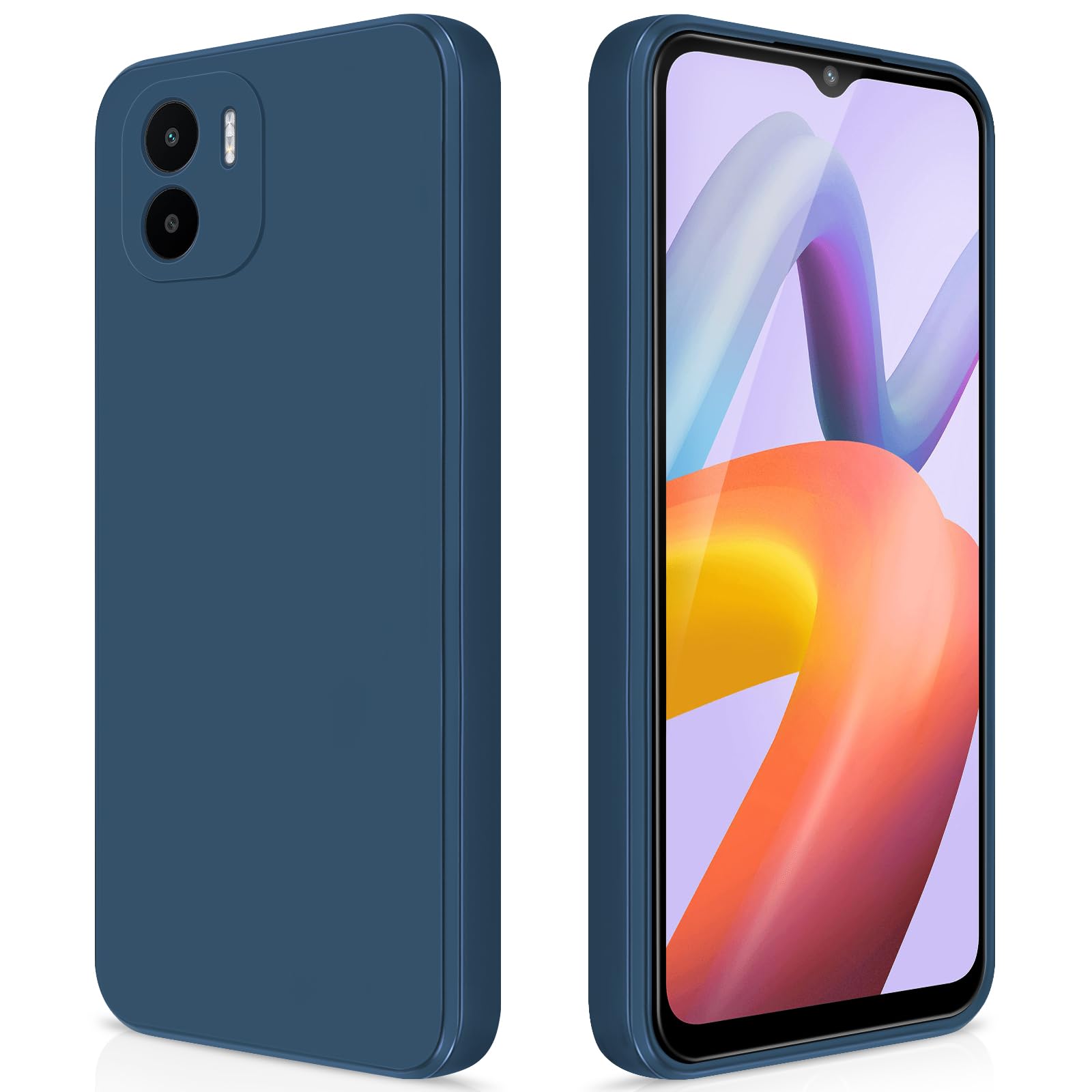 GiiYoon Hülle Kompatibel mit Xiaomi Redmi A2 /Redmi A1, Hochwertiges Liquid Silicone Case, Rundumschutz Handyhülle, Kratzfestes Weiches Mikrofaserfutter- Blau