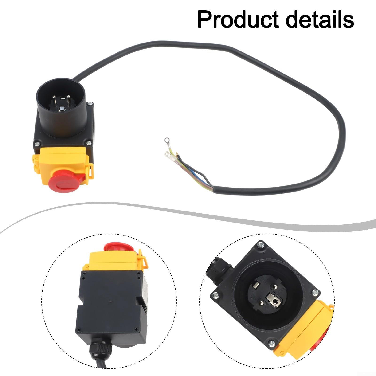 KOA7 Elektromagnetischer Schalter 250V 12A IP54 Schutz staubdicht spritzwassergeschützt Not-Aus mit mechanischer Rot-Grün-Taste für Industrieholzspalter Holzbearbeitungsmaschinen