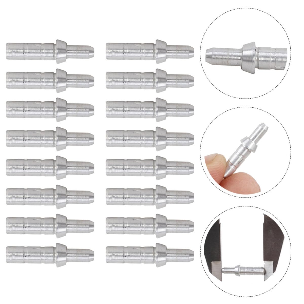 Veemoon Encoche en Aluminium 4,2 Mm Intérieur, 40 Pièces, Accessoire de Tir à L’Arc, Remplacement pour Arc à Poulies, Adapté à L’entraînement