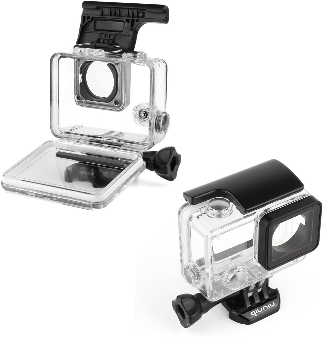 QiuNiu Waterproof Dive Housing Case for GoPro Hero 4, GoPro Hero 3 and GoPro Hero 3+ Action Camera - Up to 40 Meters (131 feet) Underwater -Transparent Clear