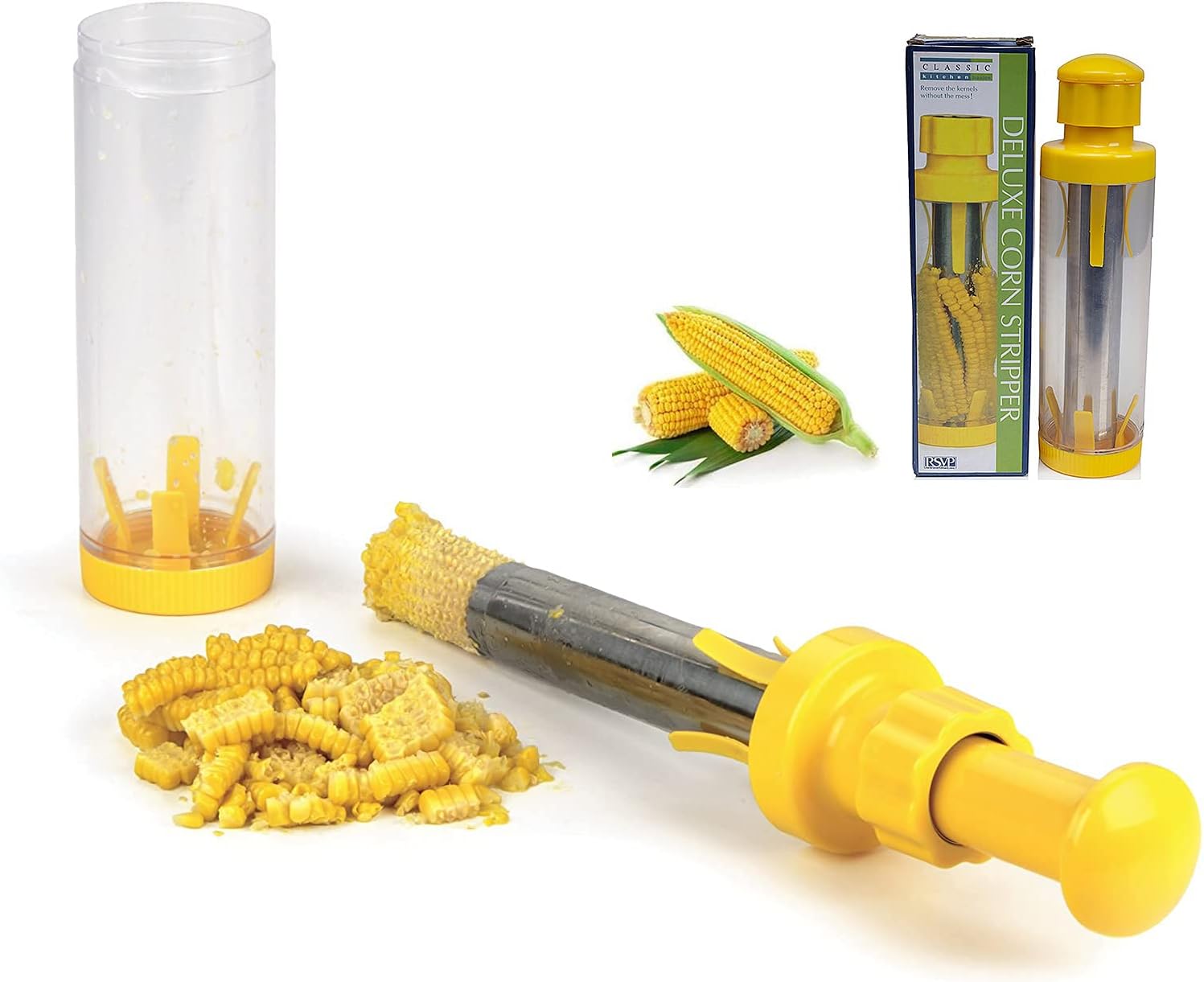 Safer Corn Thresher,Quick Corn Stripper,Stainless Steel Corn Cob Remover Cutter Corn Peeler,Removing Fresh Corn Kernels Tool,Manual Corn Threshing No Splatters,Practical Kitchen Gadgets,10.5 inch image 4