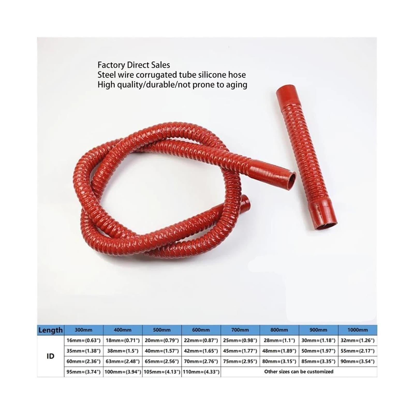 Silicone Steel‑Wire Hose Turbo Intercooler Tube w/ 2 Clamps