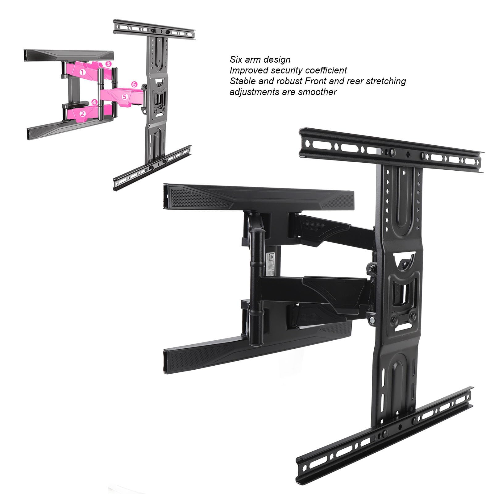 Soporte de Pared para TV de Movimiento Completo para Televisores de 40 a 80 Pulgadas de hasta 100 Libras, Soporte de Montaje en Pared, Soporte de TV Giratorio e Inclinable, para