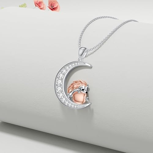 Miniatura 3 de KQF DragonflyHummingbirdHedgehogOwlSobrietyAngel Wings Necklace Sterling Silver Moon Necklace Dragonfly Gifts For Dragonfly Lovers Gifts Wife Mom