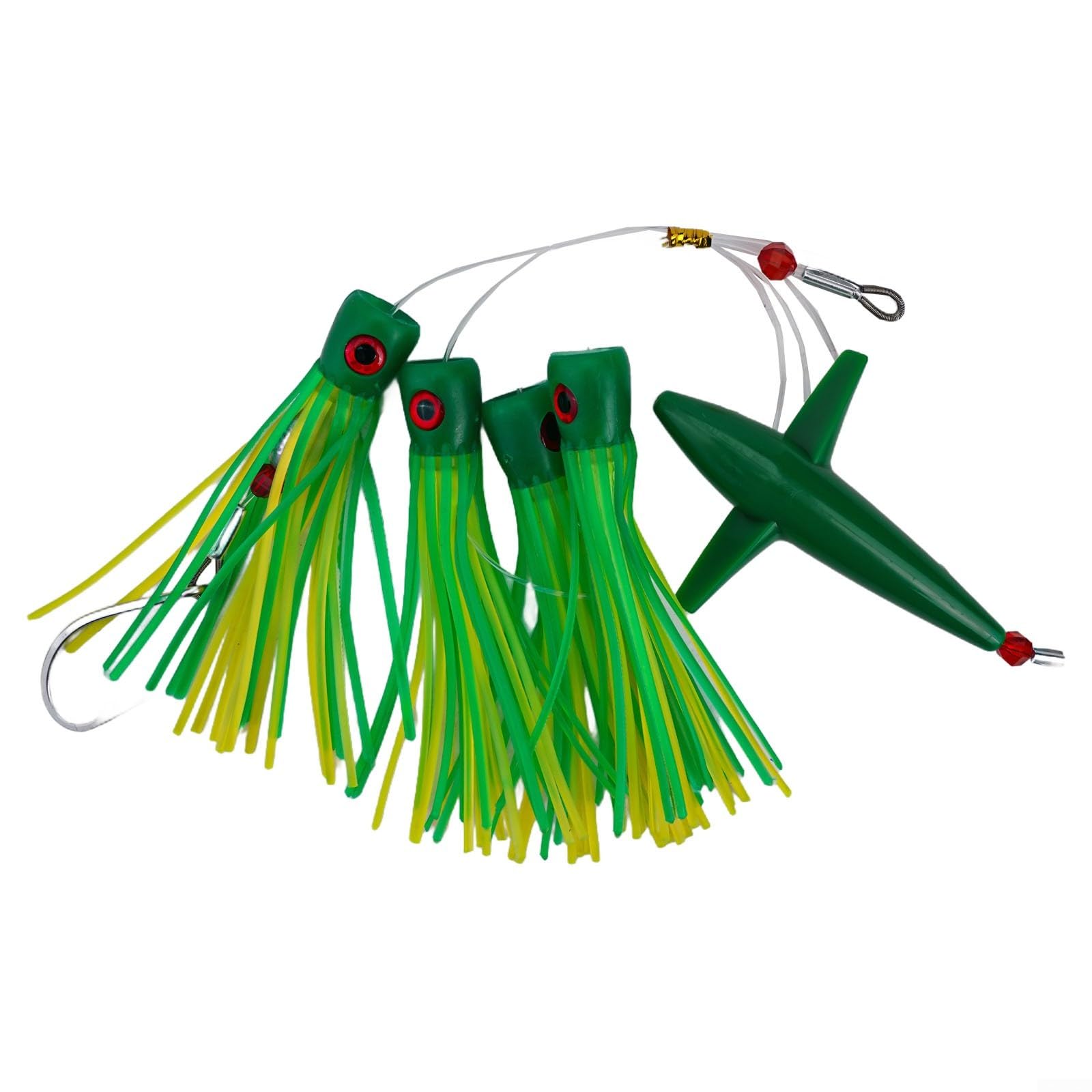 Feather Rig Bird Trolling, Lure Squid Tuna Daisy Chain For Big Game Fishing Rigged, Sea Fishing Bait 210-G (C1)